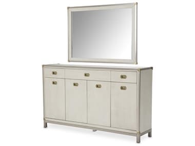 Michael Amini Menlo Station 68" Acacia Wood Sideboard and Mirror Set AICKIMENP00767123