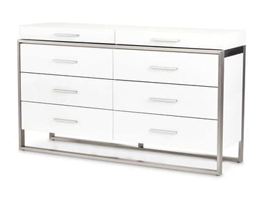 Michael Amini Marquee 64" Wide 8-Drawers Cloud White Double Dresser AICKIMRQE050108