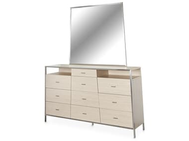 Michael Amini Silverlake Village Oak Wood Dresser and Mirror Set AICKISLVG05060129