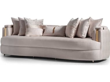 Michael Amini Carmela 102" Almond Beige Fabric Upholstered Sofa AICLFRCRMA816AMD806