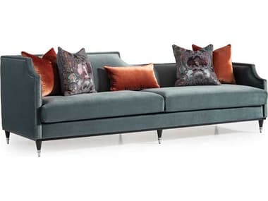Michael Amini La Francaise 105&quot; Azure Blue Velvet Upholstered Sofa AICLFRFRSE816AZR805