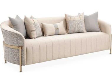 Michael Amini Lisbon - Opal 98" Beige Fabric Upholstered Sofa AICLFRLSBN815OPL806