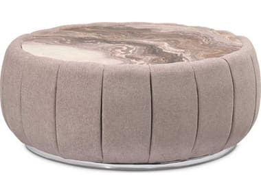 Michael Amini Lucca 42" Round Faux Marble Nougat Cocktail Table AICLFRLUCA201808