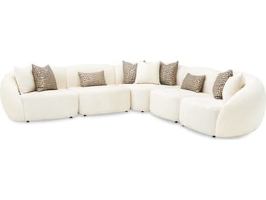 Michael Amini Le Montreaux White Upholstered Sectional Sofa AICLFRMTRX5PCGNA000