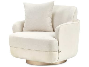 Michael Amini Aurora 41" Swivel White Fabric Accent Chair AICLRUAURA839LIN135