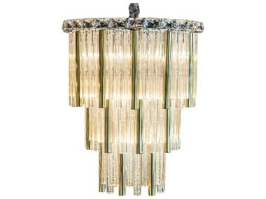 Michael Amini Chimes18" Wide 10-Light Gold Crystal Geometric Chandelier AICLTCH95810GLD
