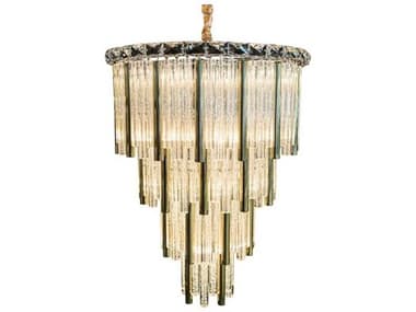 Michael Amini Chimes 23" Wide 15-Light Gold Geometric Chandelier AICLTCH95915GLD
