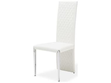 Michael Amini State St White Leather Upholstered Side Dining Chair AICN9016003AS116