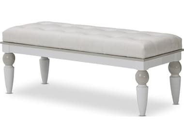 Michael Amini Sky Tower White Upholstered Accent Bench AICN9025694108