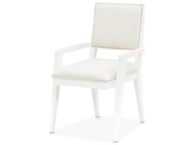 Michael Amini Palm Gate White Upholstered Arm Dining Chair AICN9086004108