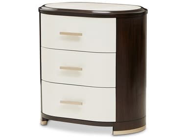 Michael Amini Paris Chic 3-Drawers Brown Beech Wood Nightstand AICNF9003040409