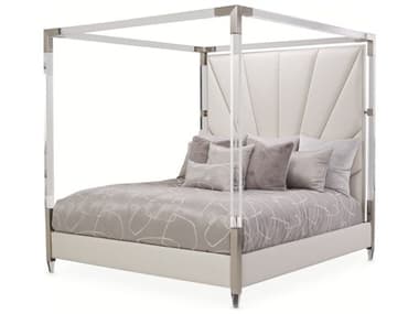 Michael Amini Penthouse Gray Beech Wood King Canopy Bed AICNF9033000EK4CN130