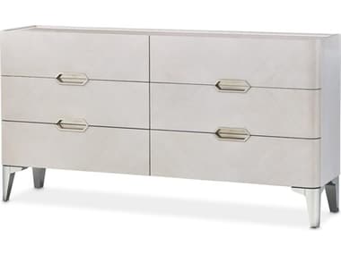 Michael Amini Penthouse 6-Drawers Gray Poplar Wood Double Dresser AICNF9033050SA130