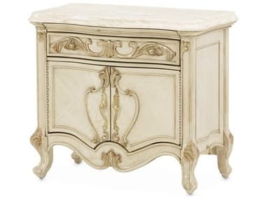 Michael Amini Platine De Royale 1-Drawer Champagne Poplar Wood Nightstand AICNR09040201