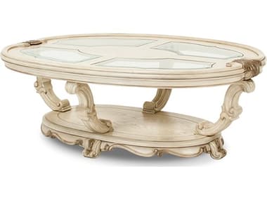 Michael Amini Platine De Royale Oval Glass Coffee Table AICNR09201201