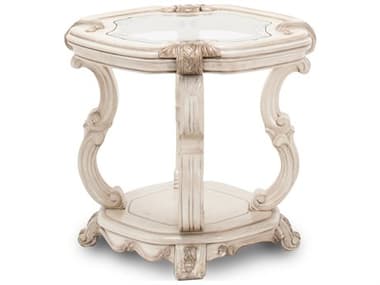 Michael Amini Platine De Royale Rectangular Glass End Table AICNR09202201