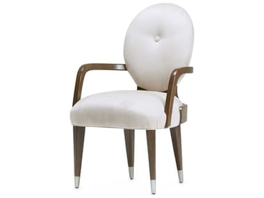 Michael Amini Roxbury Park White Velvet Upholstered Arm Dining Chair AICNR9006004220