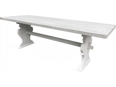 Aidan Gray 94" Rectangular Wood Distressed Prague White Dining Table AIDF103