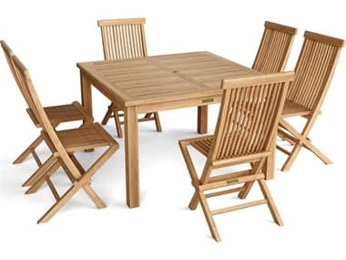 Anderson Teak Windsor Classic Chair 7-Piece Folding Dining Set AKSET104