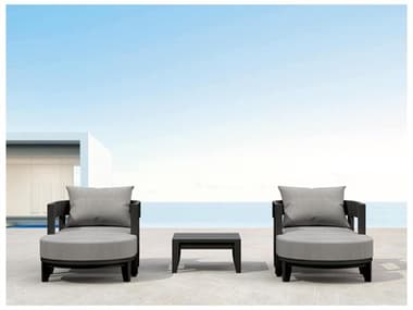 Anderson Teak Coronado Aluminum Dark Grey 5 Piece Deep Seating Lounge Set AKSET172AL