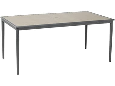 Alfresco Home Oden Gray Polywood 35.25''W x 67''D Rectangular Dining Table with Umbrella Hole AL3002009