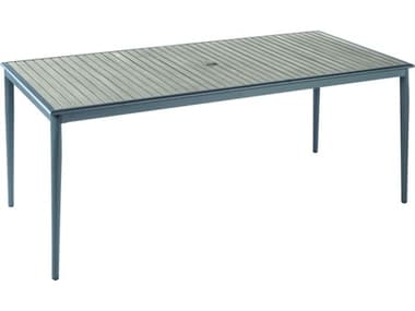 Alfresco Home Oden Dark Grey Polywood 78''L x 36.25''W Rectangular Dining Table with Umbrella Hole AL3002010