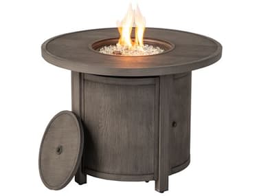 Alfresco Home Spirit Gray Timber Cast Aluminum 36'' Round Fire Pit Table AL3103003