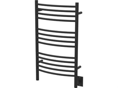 Amba Jeeves Matte Black 37" Curved Heated Towel Rack AMBCCMB