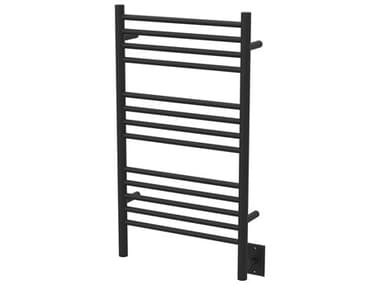 Amba Jeeves Matte Black 37" Straight Heated Towel Rack AMBCSMB