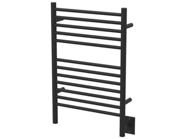 Amba Jeeves Matte Black 32" Straight Heated Towel Rack AMBESMB