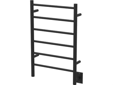 Amba Jeeves Matte Black Six-Bar J-Straight Heated Towel Rack AMBJSMB