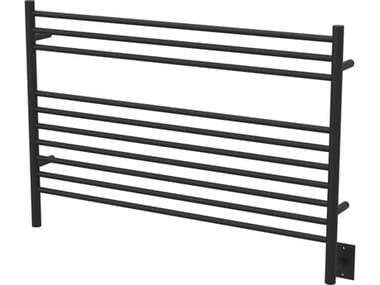 Amba Jeeves Matte Black 40" L-Straight Heated Towel Rack AMBLSMB