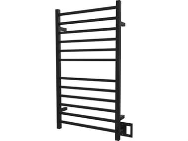 Amba Radiant Matte Black Square Hardwired and Plug-In Combo 12-Bar Towel Warmer AMBRSWHLMB