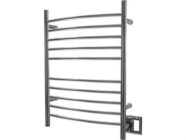 Amba Radiant Polished Stainless Radiant Hardwired Curved Heated Towel Rack AMBRWHCP