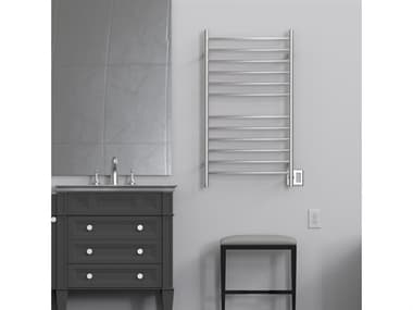 Amba Radiant Brushed Stainless Radiant Large Hardwired Curved Heated Towel Rack AMBRWHLCB