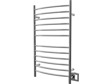 Amba Radiant Polished Stainless Radiant Large Hardwired Curved Heated Towel Rack AMBRWHLCP
