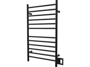 Amba Radiant Matte Black Hardwired and Plug-In Combo Straight 12-Bar Towel Warmer AMBRWHLSMB