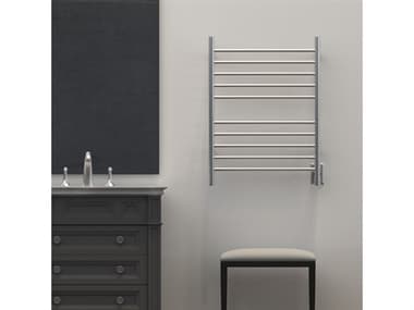 Amba Radiant Brushed Stainless Radiant Hardwired Straight Heated Towel Rack AMBRWHSB