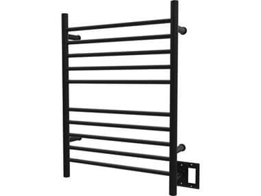 Amba Radiant Matte Black Radiant Hardwired Straight Heated Towel Rack AMBRWHSMB