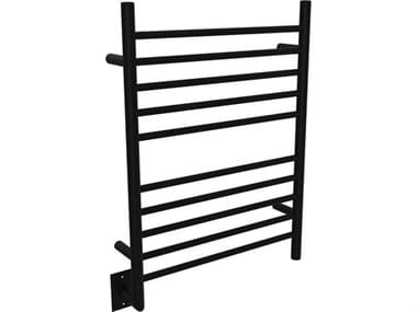 Amba Radiant Matte Black Hardwired and Plug-In Combo (Left Side) Straight 10-Bar Towel Warmer AMBRWHSMBLEFT