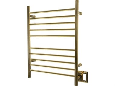 Amba Radiant Polished Gold Hardwired and Plug-In Combo Straight 10-Bar Towel Warmer AMBRWHSPG