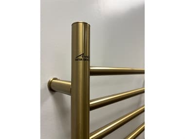Amba Radiant Satin Brass Radiant Hardwired Straight Heated Towel Rack AMBRWHSSB