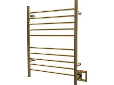 Amba Radiant Satin Brass Radiant Hardwired Straight Heated Towel Rack AMBRWHSSB