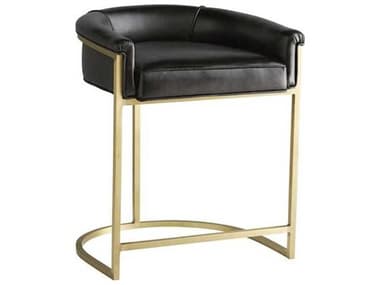 Arteriors Home Calvin Brindle Leather Antique Brass Counter Stool ARH2804