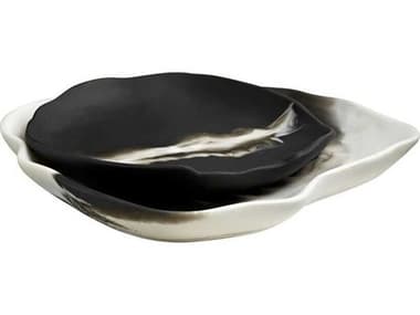 Arteriors Home Hollie Black White Serving Tray Set of 2 ARH5622