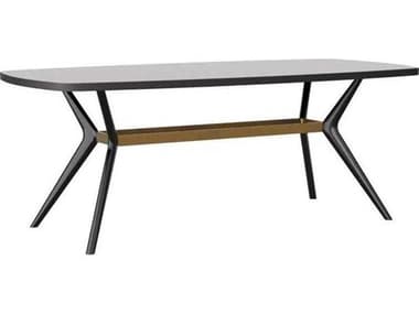 Arteriors Home Palto Rectangular Wood Ebony Antique Brass Dining Table ARH5757