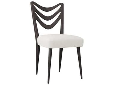 Arteriors Home Sutton Mahogany Wood Ebony Upholstered Armless Dining Chair ARH5769