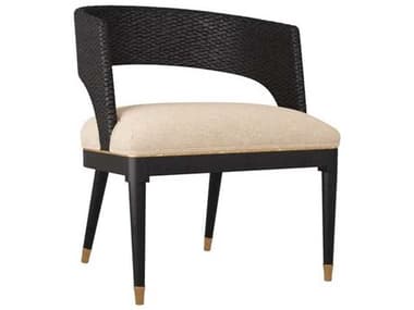 Arteriors Home Swanson Mango Wood Black Upholstered Arm Dining Chair ARH6243