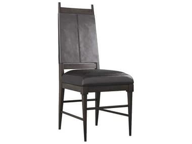 Arteriors Home Keegan Beech Wood Ebony Leather Armless Dining Chair ARH6877