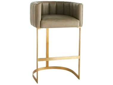 Arteriors Home Tatum Morel Antique Brass Leather Bar Stool ARH6883